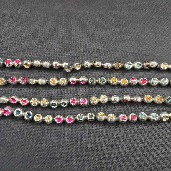 Vtg Mercury Glass 8ft (96") Christmas Beads Double Indent Multicolor Garland - Picture 5 of 9